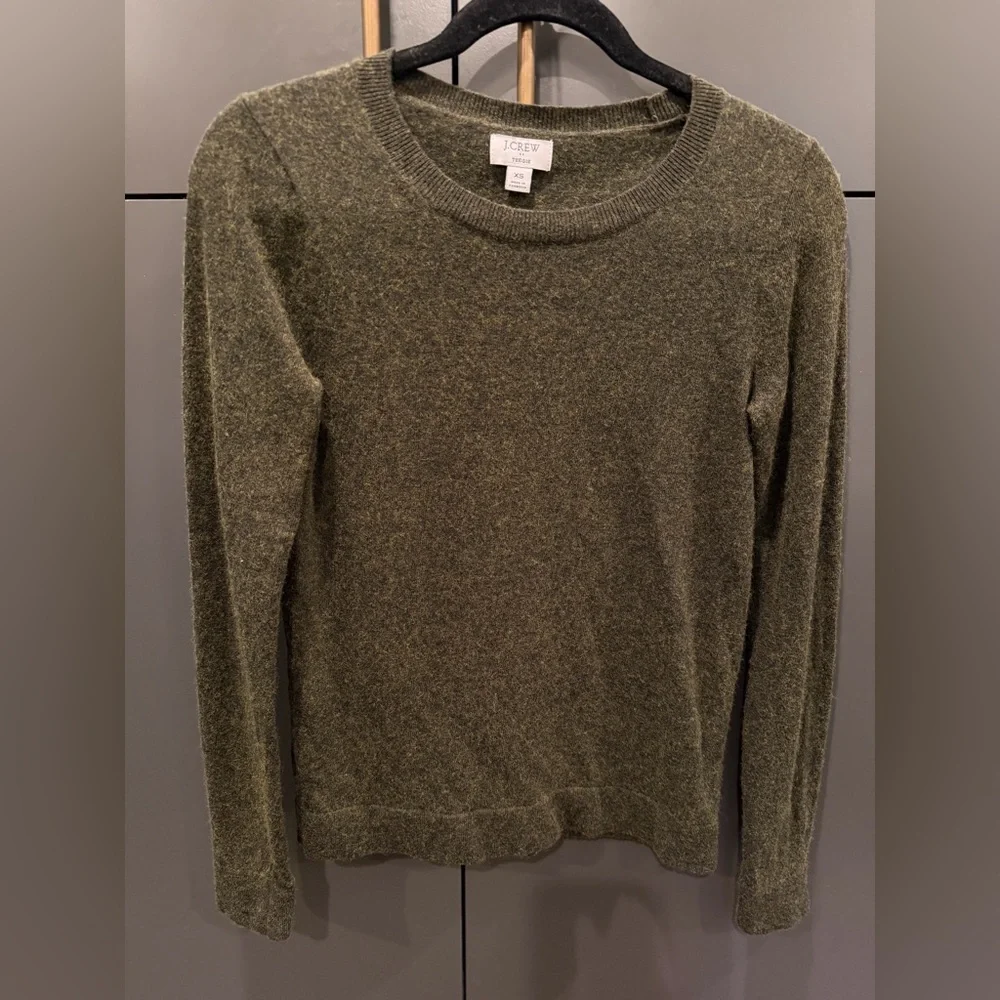 J.Crew Teddie Cotton-Wool Blend Crewneck Sweater Green Women’s XS